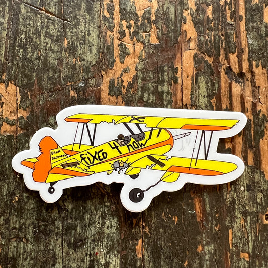 Fixed For Now Airplane Vinyl Sticker